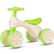 Costway Baby Balance Bike No Pedal Bicycle Children Walker 4 Wheels w Sound & Storage