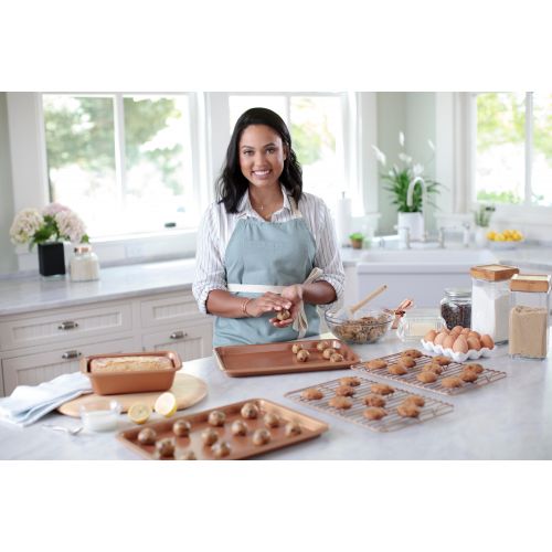  Ayesha Curry Bakeware 3-Piece Cookie Pan Set, Copper