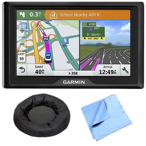 가민 Garmin Drive 51 LM GPS Navigator with Driver Alerts USA (010-01678-0B) with Universal GPS Navigation Dash-Mount & 1 Piece Micro Fiber Cloth