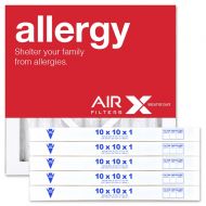 AIRx Filters Allergy 10x10x1 Air Filter MERV 11 AC Furnace Pleated Air Filter Replacement Box of 6, Made in the USA