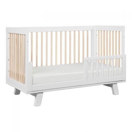  Babyletto Hudson 3-in-1 Convertible Crib in White and Washed natural