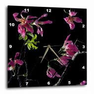 3dRose pink orchid tree branches black , Wall Clock, 10 by 10-inch