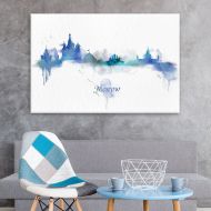 Wall26 wall26 Canvas Wall Art - Impressionism Watercolor Style City Landscape of Moscow - Giclee Print Gallery Wrap Modern Home Decor Ready to Hang - 12x18 inches