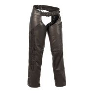 Milwaukee Leather Ladies Hip Set Pocket Chap w Crinkled Leg Striping