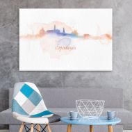 Wall26 wall26 Canvas Wall Art - Impressionism Watercolor Style City Landscape of Copenhagen - Giclee Print Gallery Wrap Modern Home Decor Ready to Hang - 12x18 inches