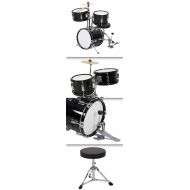Best Choice Products Kids Drum Set 3 Pc 13 Beginners Complete Set with Throne, Cymbal and More- Blue