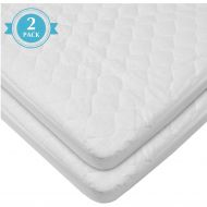 American Baby Company Waterproof fitted Quilted Bassinet Mattress Pad Cover, White, 2 Count