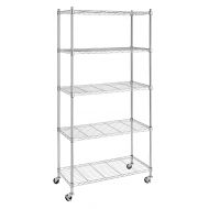 Whitmor Supreme 5-Tier Cart with Wheels Chrome