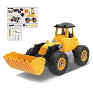 MUNDO TOYS MIAMI Construction Truck 5 IN 1 DIY (71pcs) Engineering, Tractor, Build your own kit construction, Toy Vehicle, Bulldozer, Cowcatcher, Cement Roller, Truck crane, Lift truck