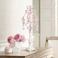 Regency Hill Pink Droplet 19 12 High White Mini Chandelier Accent Lamp