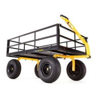 Gorilla Carts GOR1400-COM Heavy-Duty Steel Utility Cart with Removable Sides and 15 Tires, 1400 lb Capacity, Black