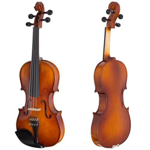  Cecilio Full Size 44 CVN-300 Ebony Fitted Solid Wood Violin wDAddario Prelude Strings, Lesson Book, Shoulder Rest and More