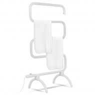 Costway 100W Electric Towel Warmer Drying Rack Freestanding and Wall Mounted White