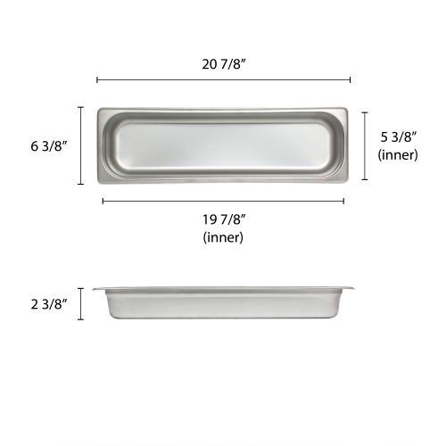  Thunder Group 2 12 Deep, Half Size Long Standard Weight Stainless Steel Steam Table  Hotel Pan Anti-Jam