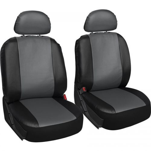 OxGord Oxgord 17-Piece Set Faux LeatherAuto Seat Covers Set, Airbag Compatible, 5050 or 6040 Rear Split Bench, Universal Fit for Car, Truck, or SUV, FREE Steering Wheel Cover, Gray