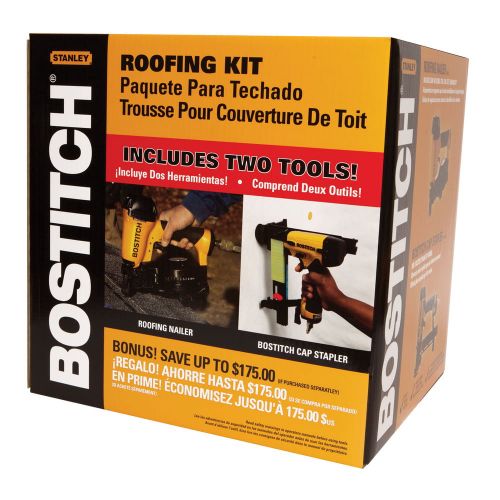 스텐리 BOSTITCH Bostitch Coil Roofing NailerCap Stapler Combo Kit