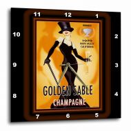 3dRose 1929 Ad For Champagne, Wall Clock, 10 by 10-inch