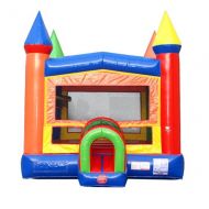 Pogo Bounce House Pogo Rainbow Commercial Inflatable Bounce House with Blower Kids Jumper