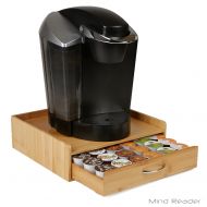 Mind Reader Bamboo 36 Capacity K-Cup Single Serve Coffee Pod Storage Drawer with Lip Panel, Brown