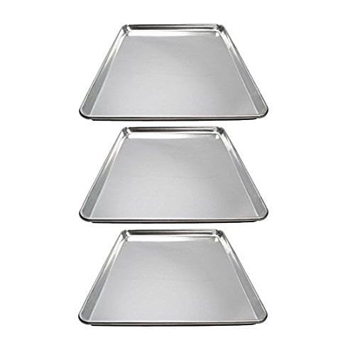  Winware by Winco Winware ALXP-1318 Commercial Half-Size Sheet Pans, Set of 3 (13-Inch x 18-Inch, Aluminum)