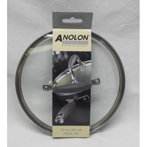  Anolon Advanced French Skillet Twin Pack 10 & 12 Pewter Collection with Lids