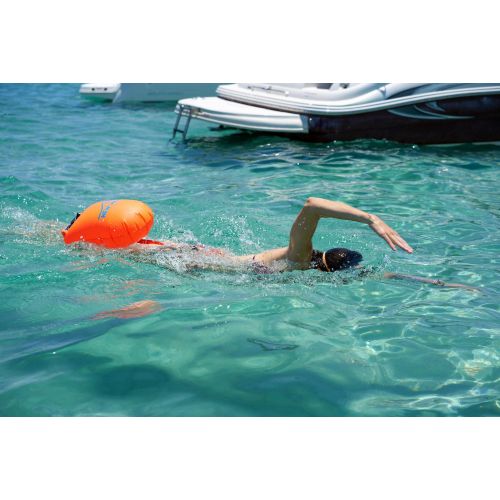  New Wave Swim Buoy - Swim Safety Float and Drybag for Open Water Swimmers, Triathletes, Kayakers and Snorkelers, Highly Visible Buoy Float for Safe Swim Training (PVC Large 20 Lite