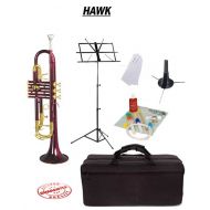 Hawk Purple Bb Trumpet School Package with Case, Music Stand, Trumpet Stand and Cleaning Kit