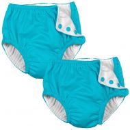 Iplay. i play Baby and Toddler Snap Reusable Swim Diaper - Aqua Blue - 2 Pack