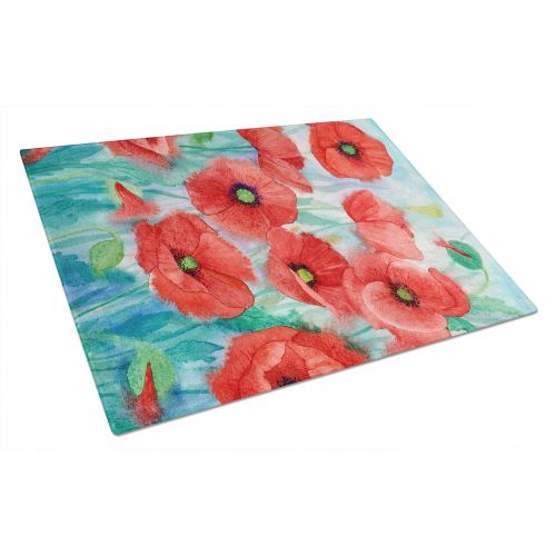  Carolines Treasures Poppies Glass Cutting Board Large