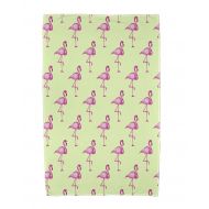 Simply Daisy 30 x 60 inch, Flamingo Fanfare Multi Animal Print Beach Towel, Light Green