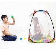 Dimple Kids Mesh Pop Up Playhouse Tent and Ball Pit with Basketball Hoop & 100 Colorful Balls