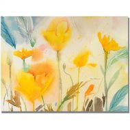 Trademark Art Yellow Poppies Canvas Art by Shelia Golden