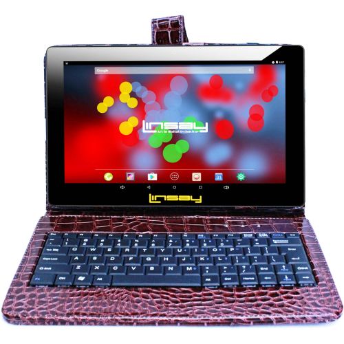  Linsay LINSAY F10XIPSBKCOBROWN with WiFi 10.1 Touchscreen Tablet PC Featuring Android 6.1 (Marshmallow) Operating System, Black
