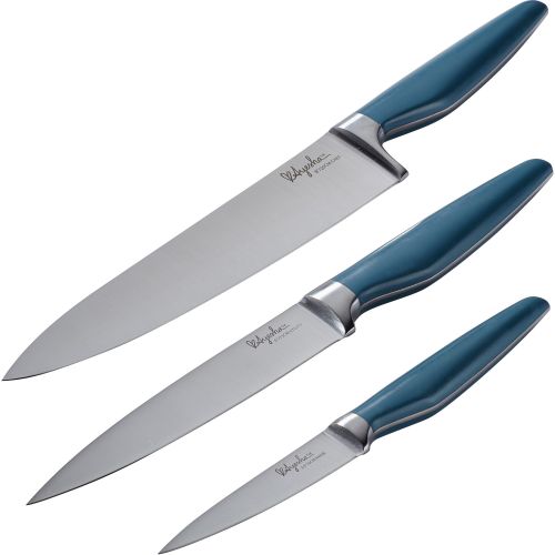  Ayesha Curry Japanese Steel Cooking Knife Set, 3-Piece, Twilight Teal