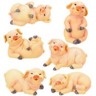 Summit Appliance 3-Inch Pig Collectible Farm Figurine, Set of 6