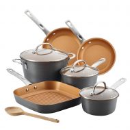 [아마존베스트]Ayesha Curry Hard Anodized Aluminum 10-Pc Cookware Set, Gray Copper