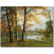 Trademark Art Trademark Fine Art A Quiet Lake Canvas Art by Albert Biersdant