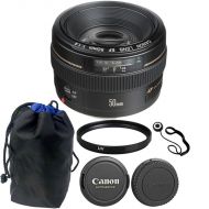 CanonInternational Canon EF 50mm f1.4 USM Autofocus Lens + Accessory Bundle for Canon SLR Cameras
