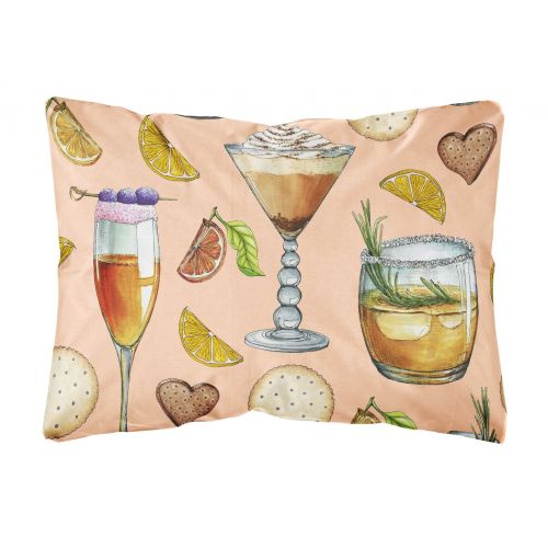  Carolines Treasures Drinks and Cocktails Peach Canvas Fabric Decorative Pillow