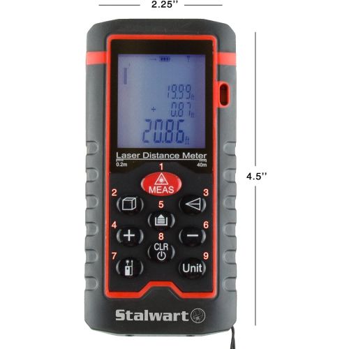  Stalwart Laser Distance Measuring Tool 100m Range & Backlight Display