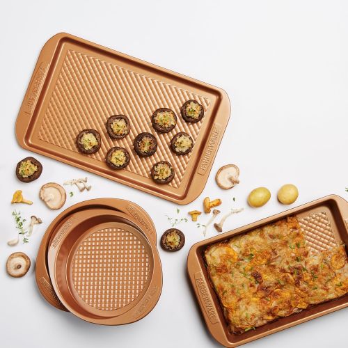  Farberware Colorvive Nonstick Bakeware Set, 4-Piece, Copper