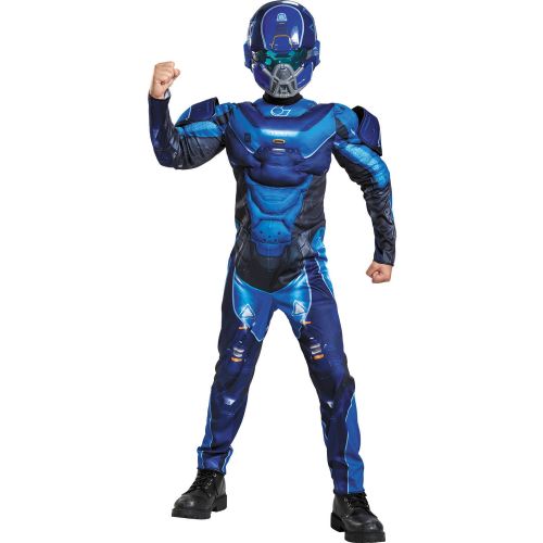 제네릭 Generic Blue Spartan Muscle Child Halloween Costume
