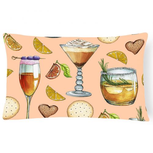  Carolines Treasures Drinks and Cocktails Peach Canvas Fabric Decorative Pillow