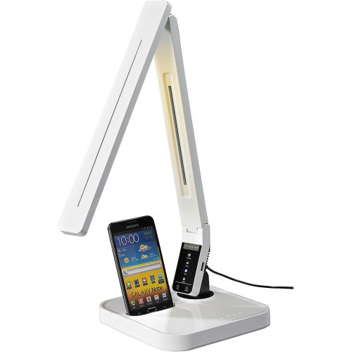  Lorell, LLR99770, Micro USB Charger LED Desk Lamp, 1 Each, White