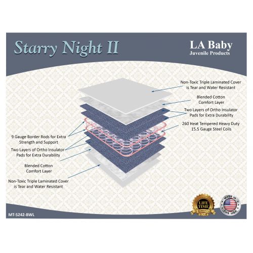  L.A. Baby LA Baby Starry Night II Crib Mattress, White