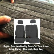 RealSeatCovers A67 Toyota Tacoma 1995 - 2000 Front 6040 Split Bench Seat Covers Adjustable Headrest Armrest Access Charcoal Dark Gray