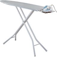 Household Essentials HOUSEHOLD ESSENTIALS LLC Deluxe Ironing Board With Attached Iron Rest, Silver Satin 865500