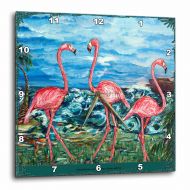 3dRose The concept of love - bird flamingos and the subliminal heart formed by the heads, Wall Clock, 10 by 10-inch