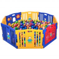 JAXPETY Jaxpety Baby Playpen 8 Panel Foldable High PE Frame Kids Play Center Yard Indoor Outdoor Playards