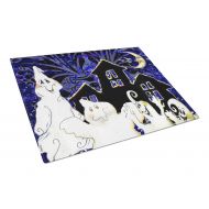 Carolines Treasures The Gangs All Here Ghosts Halloween Glass Cutting Board Large